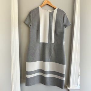 A line fitting dress. ‘Wedding guest’ ready. Round  neckline, lined. Worn twice.